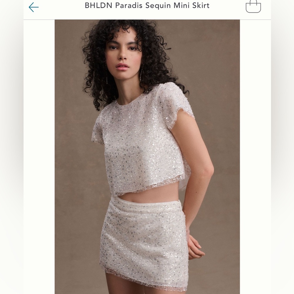 BHLDN sequin mini skirt